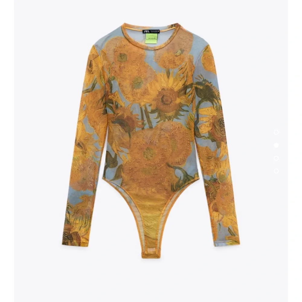 ZARA TULLE GOGH SUNFLOWER BODYSUIT - Picture 1 of 7